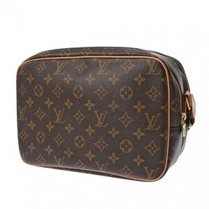 Louis Vuitton Canvas Monogram Shoulder Reporter Brown Bag